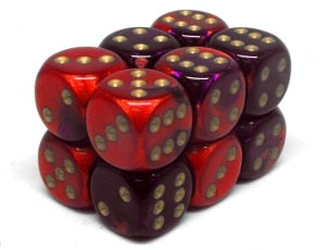 Gemini™ 16mm d6 Purple-Red w/gold Dice Block™ image 0